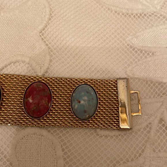 Vintage midcentury stone mesh bracelet-Sarah Coventry - Picture 4 of 7
